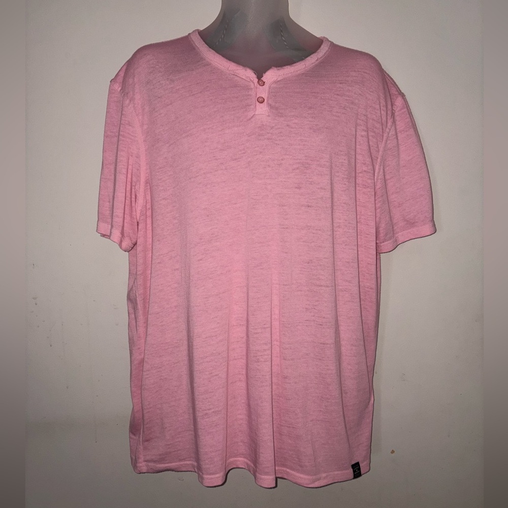 Lucky Brand Light Pink Short Sleeve Henley
